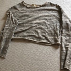 Heathered gray sweater crop